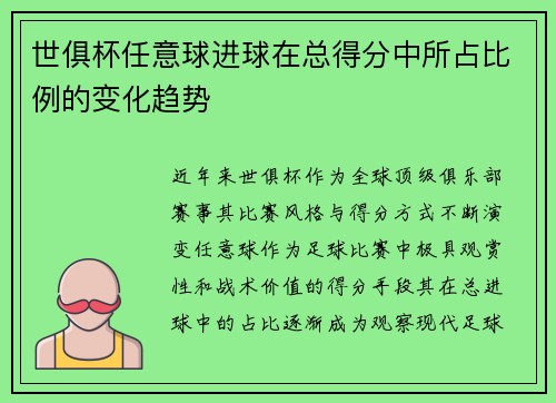 世俱杯任意球进球在总得分中所占比例的变化趋势